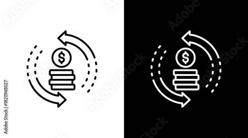 Cash Flow White Icon Set Design