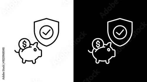 Emergency Fund White Icon Set Design