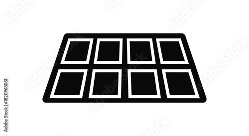 Trampoline with eight sections in a simple silhouette style silhouette