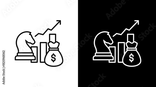 Investment Strategy White Icon Set Design