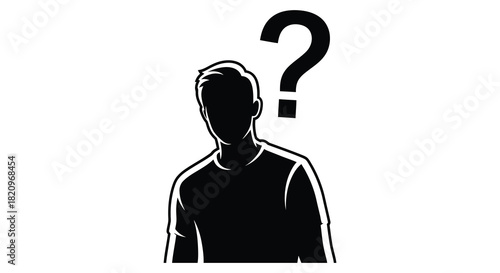 Anonymous person with question mark above head silhouette