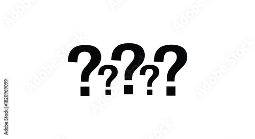 Question marks grouped together in a simple and clean silhouette