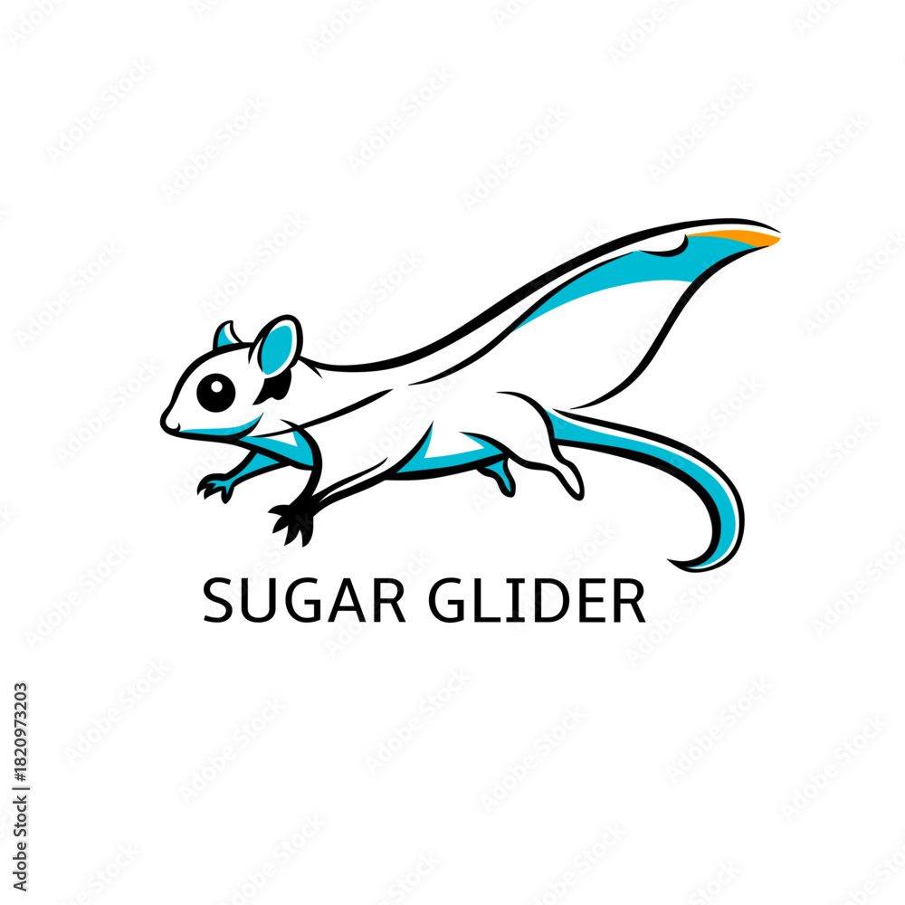 Fototapeta premium minimalist simple logo for company sugar glider icon logo