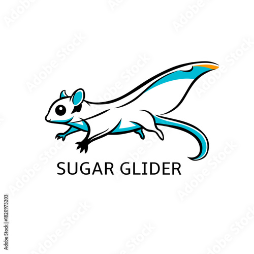 minimalist simple logo for company sugar glider icon logo