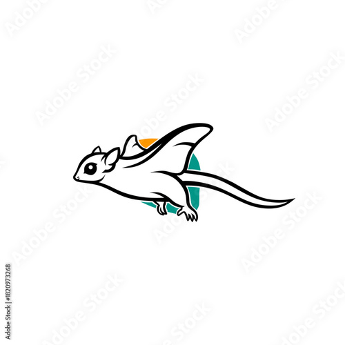 minimalist sugar glider icon logo vector