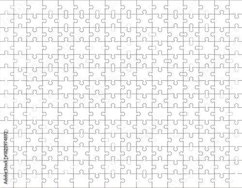 A simple puzzle pattern with many pieces fit together seamlessly in a plain, consistent, pale background