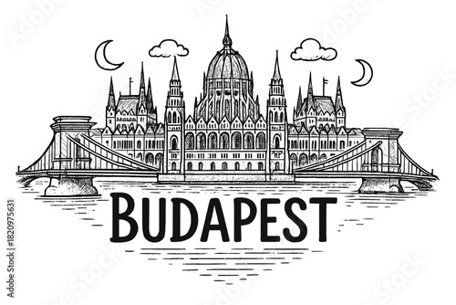Budapest is a city with a lot of buildings and a bridge