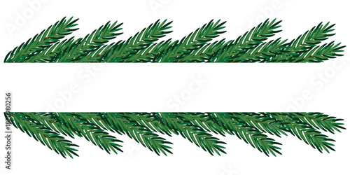 A Christmas frame made of fir branches for inscriptions. Perfect for New Year's, winter holidays, and other parties.