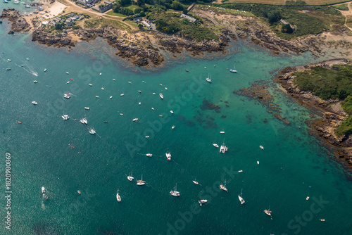 vue aérienne des îles Chausey en France