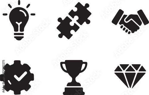 vector light bulb icon with elements 