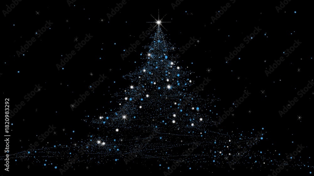 Naklejka premium Minimalist white constellation tree on dark background