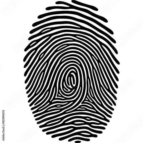 Woodcut Style Vector Fingerprint Icon for Human Rights Day. Symbol of Unique Identity, Personal Freedom, Security, and Biometrics.