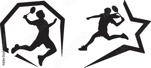 badminton player smash vector 