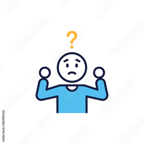 Confused Person with Question Mark.