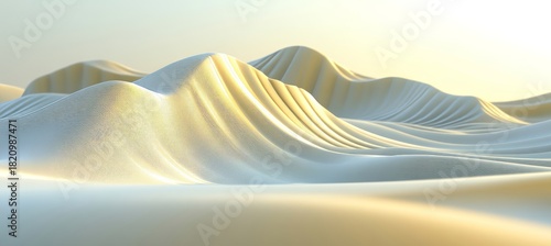 Fototapeta Naklejka Na Ścianę i Meble -  Dreamy Elegance in Serenity Waves A Minimalist Yellow Light Delicate Surface Abstraction for Art