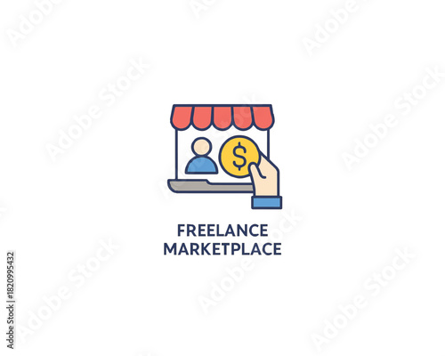 Freelance marketplace icon vector design illustration.