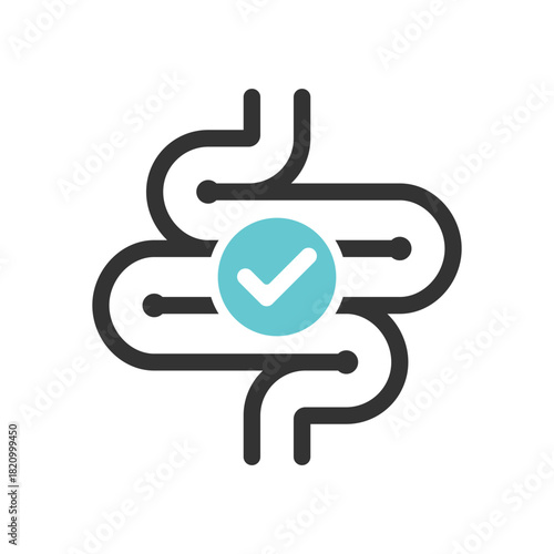 Healthy digestion icon. Intestine graphic sign isolated on white background. Vector illustration