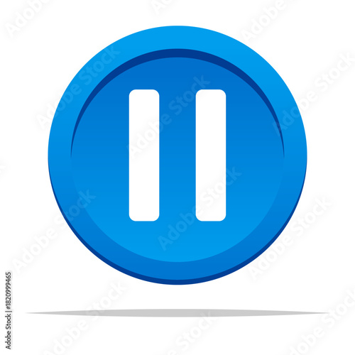 Round pause button vector isolated illustration