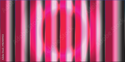 Neon abstract background..... Iridescent glass texture with vertical ribbed lines and soft blue, amber, violet gradient ripple. Holographic distortion, modern translucent surface, futuristic vector