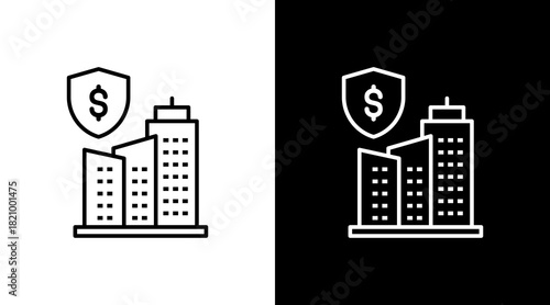 Insurance Companies White Icon Set Design