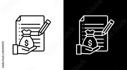 Claims Paid White Icon Set Design