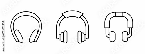 Headphone icon line illustration. Design elements for icons, logos, and graphic projects.