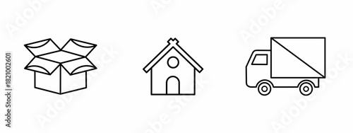 Delivery icon line illustration. Design elements for icons, logos, and graphic projects.