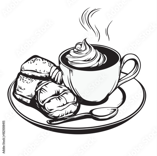 cup of coffee and cake