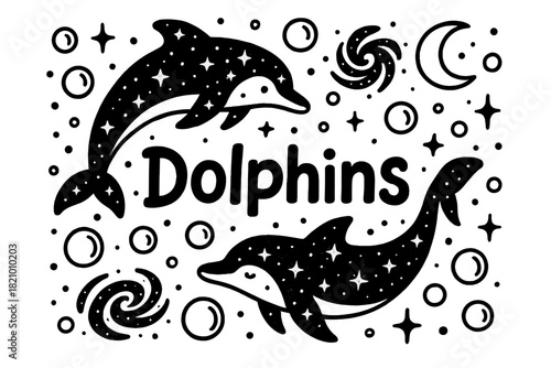 Two dolphins swimming in the ocean