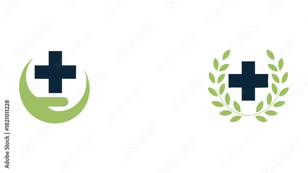 Obraz premium Health cross and nature symbols