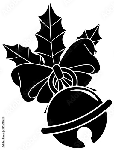 christmas illustration holiday silhouette celebration logo bell icon winter outline festive jingle red decor traditional ornament december season merry shape with vector graphic background