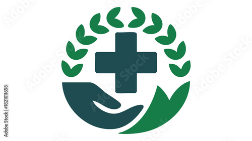 Natural health and care emblem