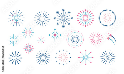 Spark Cluster Celebration Icons Set  Vector illustration, easily editable. 