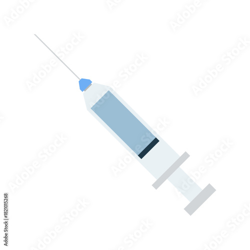 Flat Illustration of Syringe Injection for Vaccination Concept