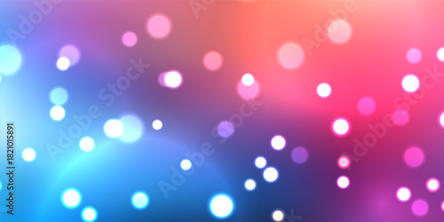 Colourful Christmas banner with bokeh lights design