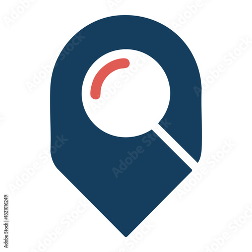 Location search pin magnify icon