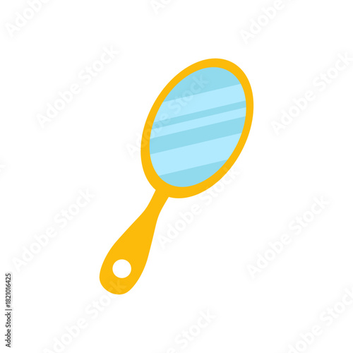 Flat Illustration of Hand Mirror for Beauty and Makeup