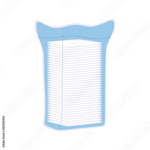 Flat Illustration of Cotton Pads and Balls for Skincare