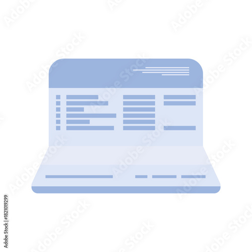 Flat Illustration of Bank Passbook for Savings Account