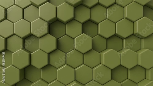 A mesmerizing abstract background showcases a repeating pattern of olive-green hexagonal shapes, creating a visually appealing texture.