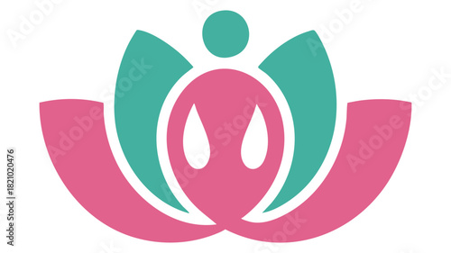 Lotus human silhouette emblem