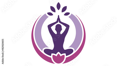 Yoga meditation lotus pose logo