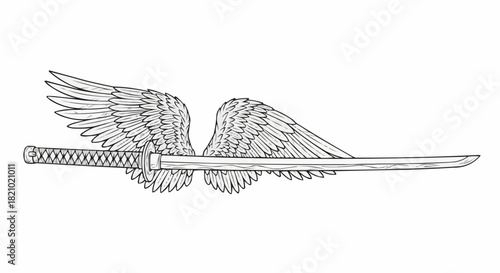 Winged Katana - A Symbol of Freedom and Precision.