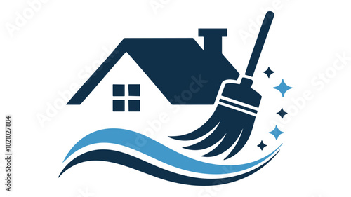 Home cleaning service logo icon
