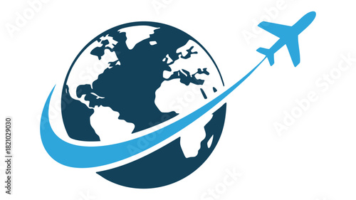Global air travel around world