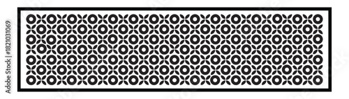 Seamless black and white geometric floral pattern.