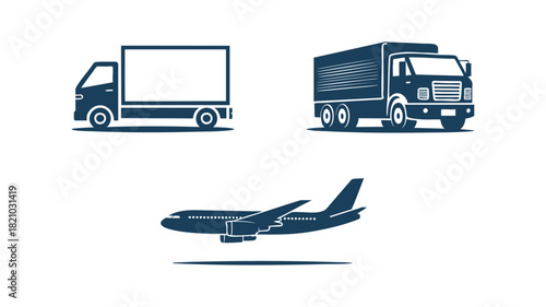 Logistics transportation icons