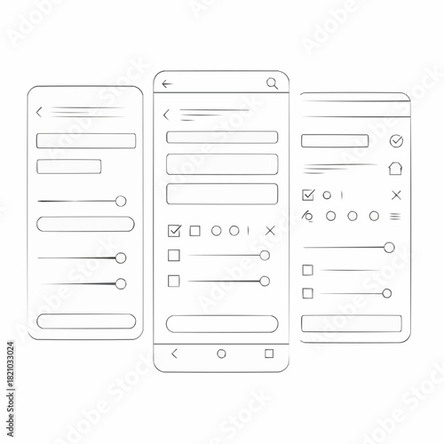 Mobile App UI Wireframe Kit
