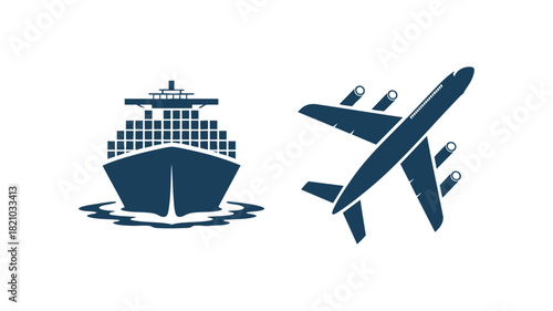 Global freight transport icons