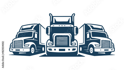 Three heavy-duty delivery trucks